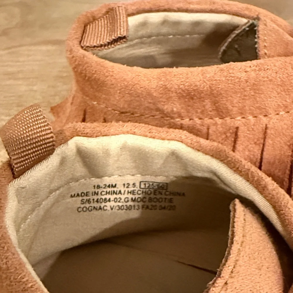 Old Navy Tan Suede Kids Moccasins with Fringe